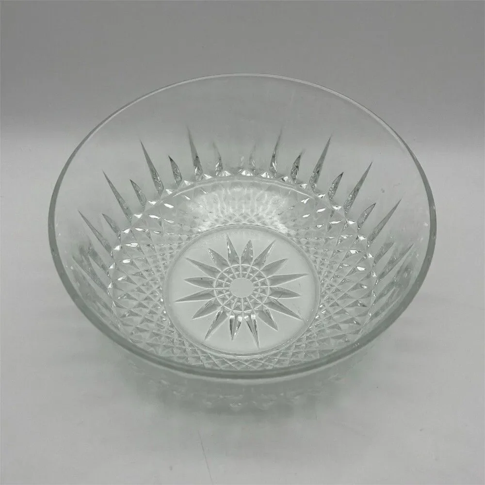 Vintage Arcoroc France Glass Starburst/Diamond Design Serving Bowl